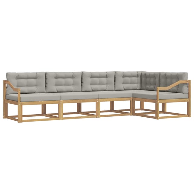 vidaXL Outdoor-Sofagarnitur 4-Tlg Weiß und Hellgrau Polyester 3386460