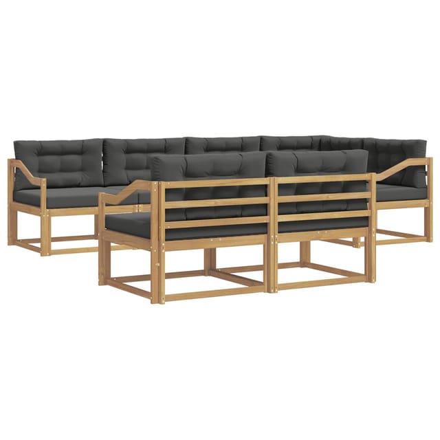 vidaXL Outdoor-Sofagarnitur 6-Tlg Weiß und Anthrazit Polyester 3386601