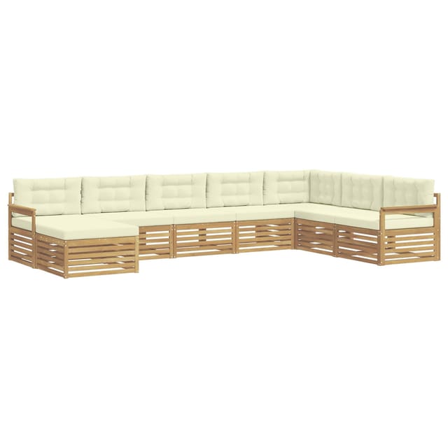 vidaXL Outdoor-Sofagarnitur mit Kissen 8-Tlg Weiß und Creme 3390950