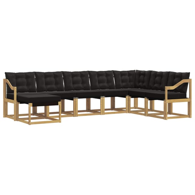 vidaXL Outdoor-Sofagarnitur mit Kissen 8-Tlg Weiß und Schwarz 3389774