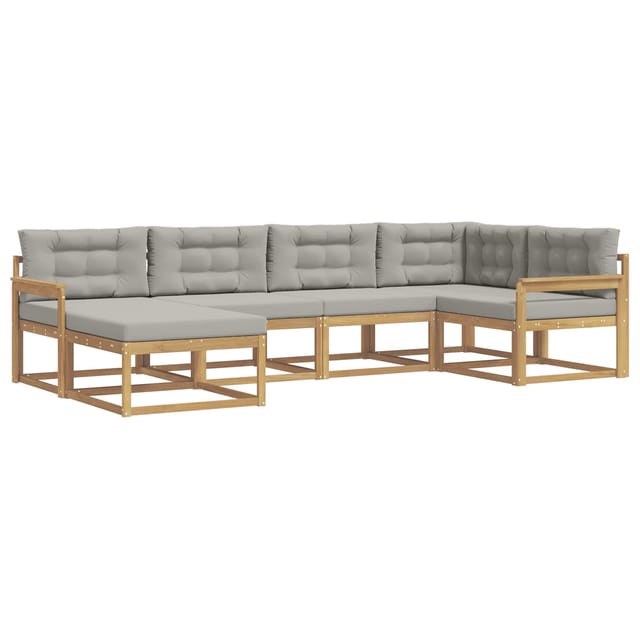 vidaXL Outdoor-Sofagarnitur 5-Tlg Weiß und Hellgrau Polyester 3386680