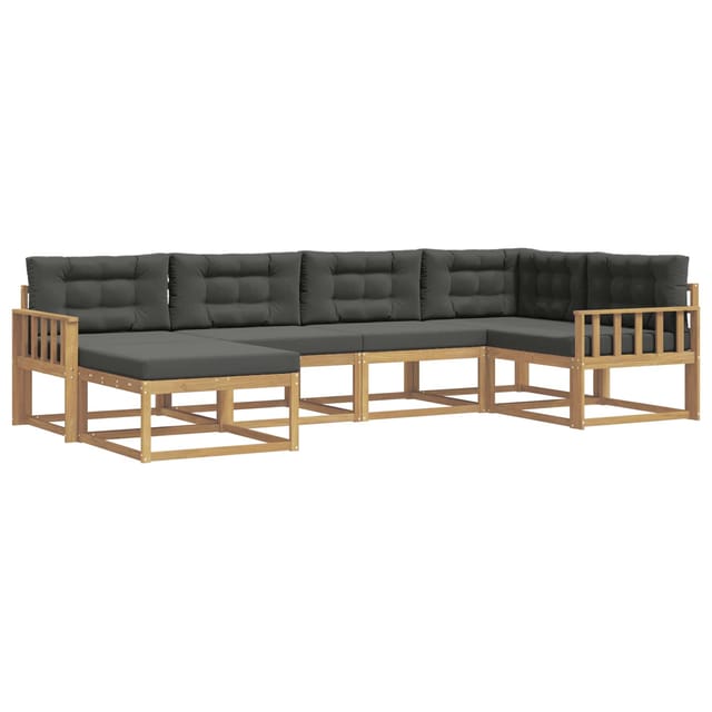 vidaXL Outdoor-Sofagarnitur 5-Tlg Weiß und Anthrazit Polyester 3386686