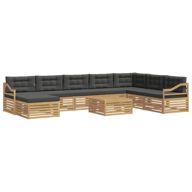 vidaXL Outdoor-Sofagarnitur 9-Tlg Weiß und Anthrazit Polyester 3391022