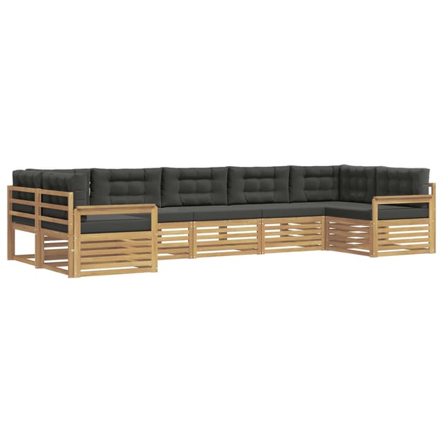 vidaXL Outdoor-Sofagarnitur mit Kissen 7-Tlg Weiß und Anthrazit 3391072