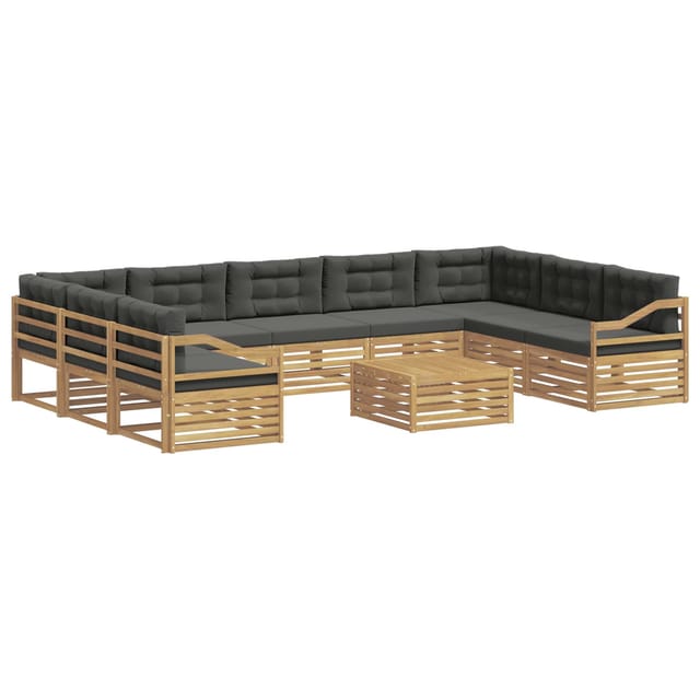 vidaXL Outdoor-Sofagarnitur 10-Tlg Weiß und Anthrazit Polyester 3391212