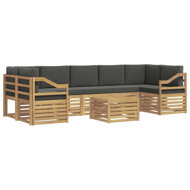 vidaXL Outdoor-Sofagarnitur 8-Tlg Weiß und Anthrazit Polyester 3391572
