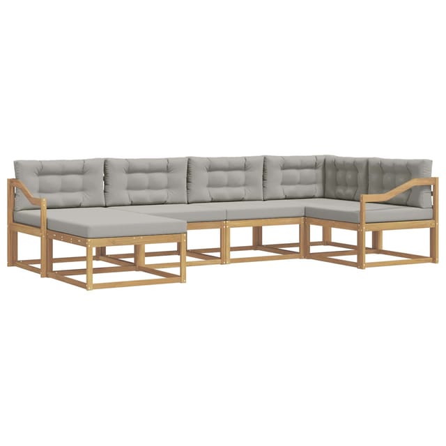 vidaXL Outdoor-Sofagarnitur 5-Tlg Weiß und Hellgrau Polyester 3386705