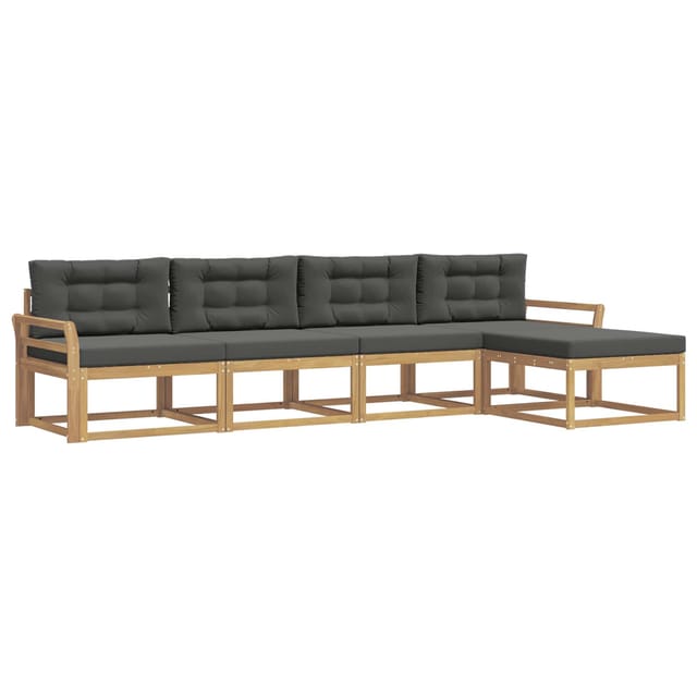vidaXL Outdoor-Sofagarnitur 4-Tlg Weiß und Anthrazit Polyester 3386306