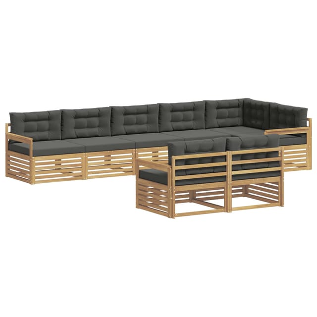 vidaXL Outdoor-Sofagarnitur 8-Tlg Weiß und Anthrazit Polyester 3390672