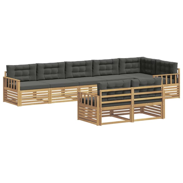 vidaXL Outdoor-Sofagarnitur 8-Tlg Weiß und Anthrazit Polyester 3390677