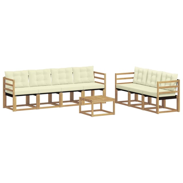 vidaXL Outdoor-Sofagarnitur mit Kissen 8-Tlg Weiß und Creme 3389272