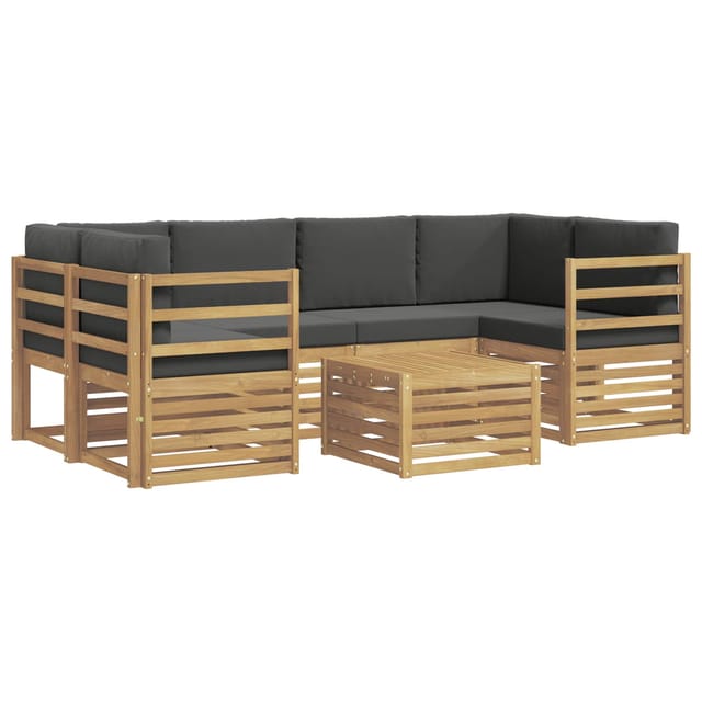 vidaXL Outdoor-Sofagarnitur 7-Tlg Weiß und Anthrazit Polyester 3391457