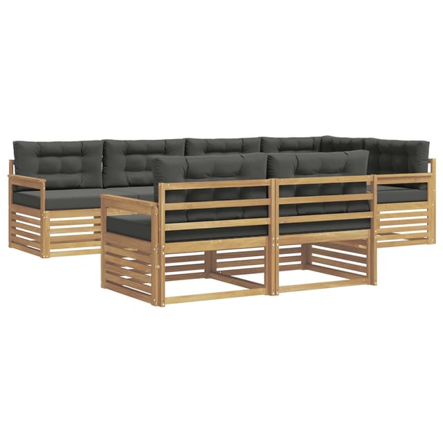 vidaXL Outdoor-Sofagarnitur 7-Tlg Weiß und Anthrazit Polyester 3390632