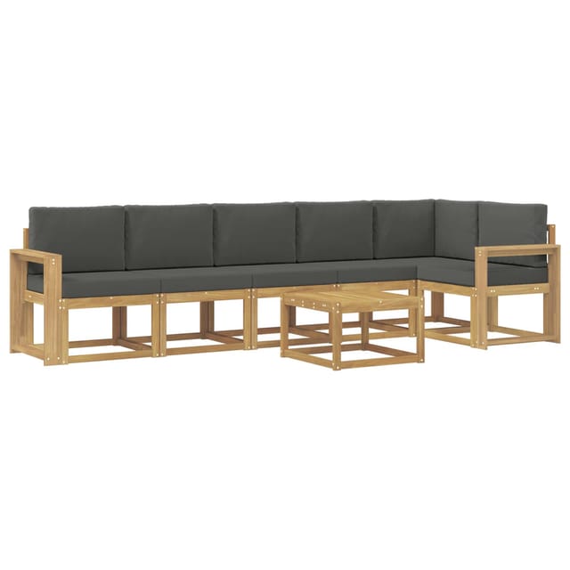 vidaXL Outdoor-Sofagarnitur 7-Tlg Weiß und Anthrazit Polyester 3387741