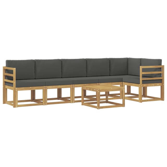 vidaXL Outdoor-Sofagarnitur 7-Tlg Weiß und Anthrazit Polyester 3387721