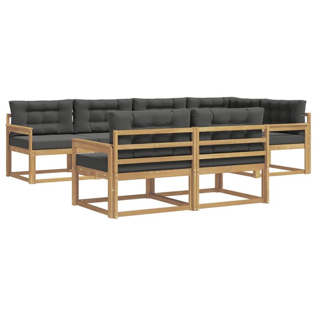 vidaXL Outdoor-Sofagarnitur 6-Tlg Weiß und Anthrazit Polyester 3386576