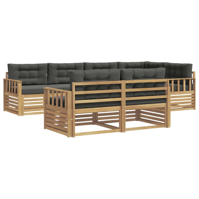 vidaXL Outdoor-Sofagarnitur 7-Tlg Weiß und Anthrazit Polyester 3390637