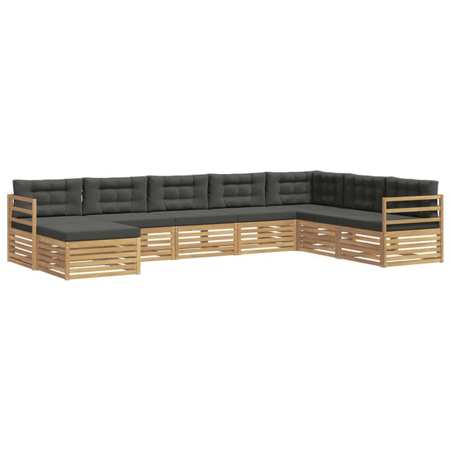 vidaXL Outdoor-Sofagarnitur 8-Tlg Weiß und Anthrazit Polyester 3390947