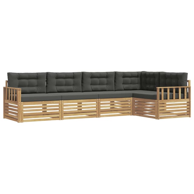 vidaXL Outdoor-Sofagarnitur 6-Tlg Weiß und Anthrazit Polyester 3390477