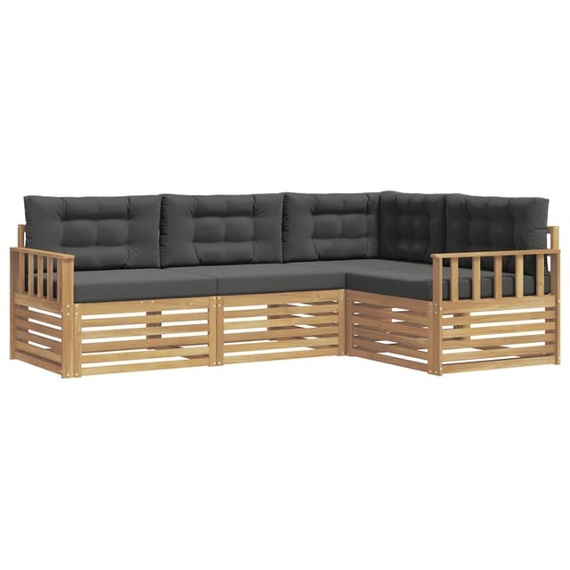 vidaXL Outdoor-Sofagarnitur 5-Tlg Weiß und Anthrazit Polyester 3390397