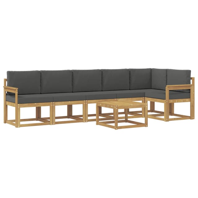 vidaXL Outdoor-Sofagarnitur 7-Tlg Weiß und Anthrazit Polyester 3387726