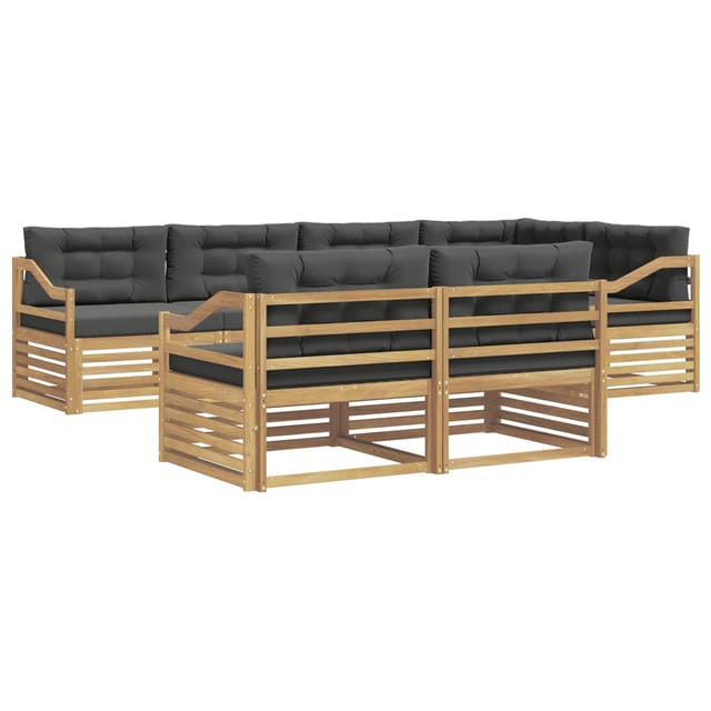 vidaXL Outdoor-Sofagarnitur 7-Tlg Weiß und Anthrazit Polyester 3390662