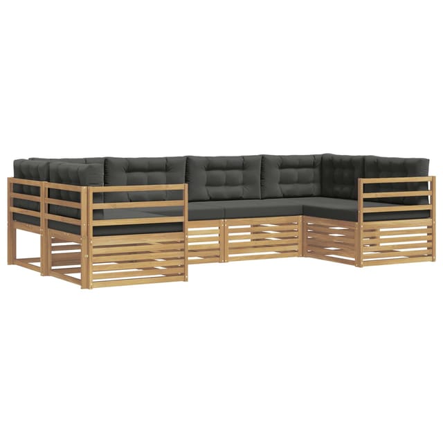 vidaXL Outdoor-Sofagarnitur 6-Tlg Weiß und Anthrazit Polyester 3391027
