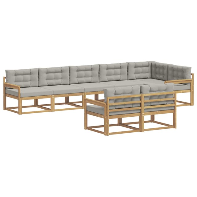 vidaXL Outdoor-Sofagarnitur 6-Tlg Weiß und Hellgrau Polyester 3386610