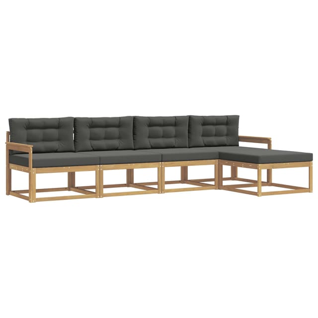 vidaXL Outdoor-Sofagarnitur 4-Tlg Weiß und Anthrazit Polyester 3386296