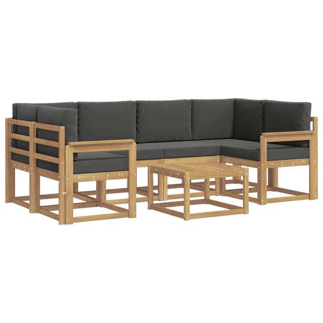 vidaXL Outdoor-Sofagarnitur mit Kissen 7-Tlg Weiß und Anthrazit 3387306