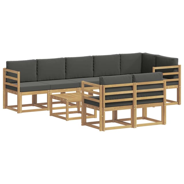 vidaXL Outdoor-Sofagarnitur 9-Tlg Weiß und Anthrazit Polyester 3387826