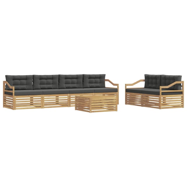 vidaXL Outdoor-Sofagarnitur 7-Tlg Weiß und Anthrazit Polyester 3390102