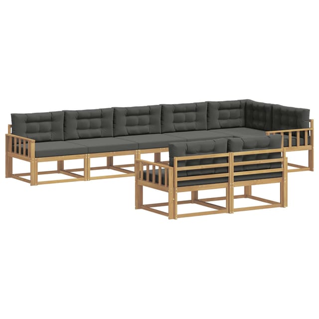 vidaXL Outdoor-Sofagarnitur 6-Tlg Weiß und Anthrazit Polyester 3386616