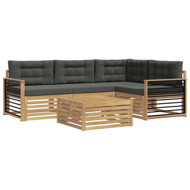 vidaXL Outdoor-Sofagarnitur 6-Tlg Weiß und Anthrazit Polyester 3390457