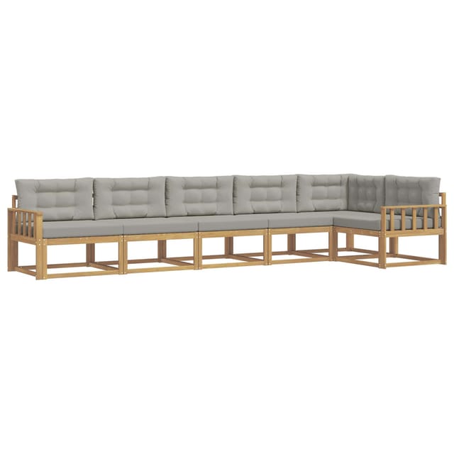 vidaXL Outdoor-Sofagarnitur 4-Tlg Weiß und Hellgrau Polyester 3386510