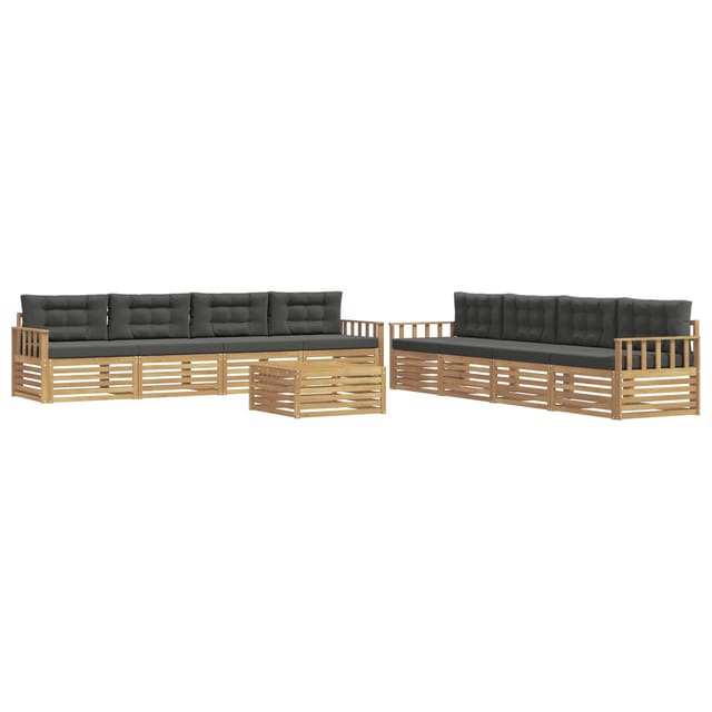 vidaXL Outdoor-Sofagarnitur 9-Tlg Weiß und Anthrazit Polyester 3390237
