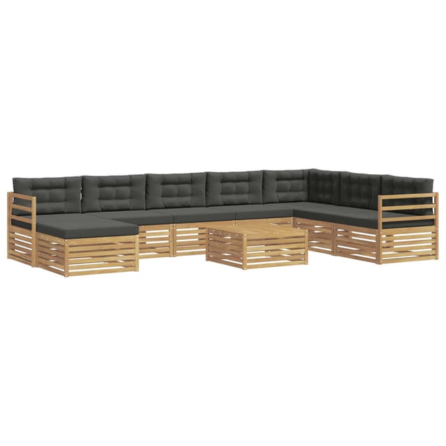 vidaXL Outdoor-Sofagarnitur 9-Tlg Weiß und Anthrazit Polyester 3390987
