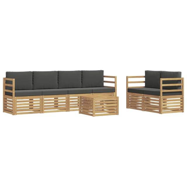 vidaXL Outdoor-Sofagarnitur 7-Tlg Weiß und Anthrazit Polyester 3391417