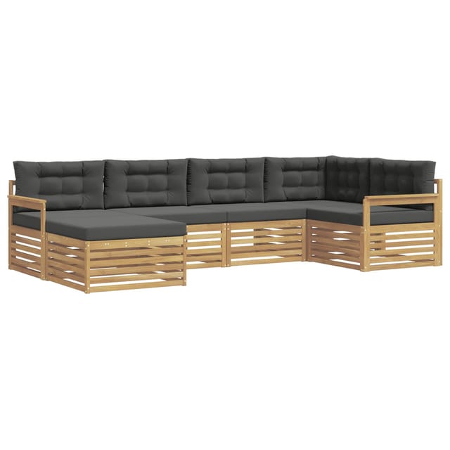 vidaXL Outdoor-Sofagarnitur 6-Tlg Weiß und Anthrazit Polyester 3390752