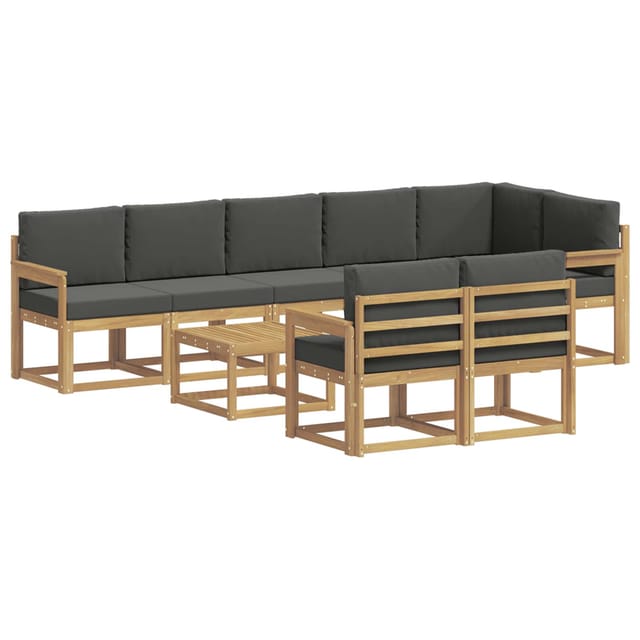 vidaXL Outdoor-Sofagarnitur 9-Tlg Weiß und Anthrazit Polyester 3387831