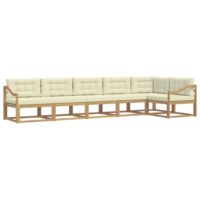 vidaXL Outdoor-Sofagarnitur mit Kissen 4-Tlg Weiß und Creme Polyester 3386529