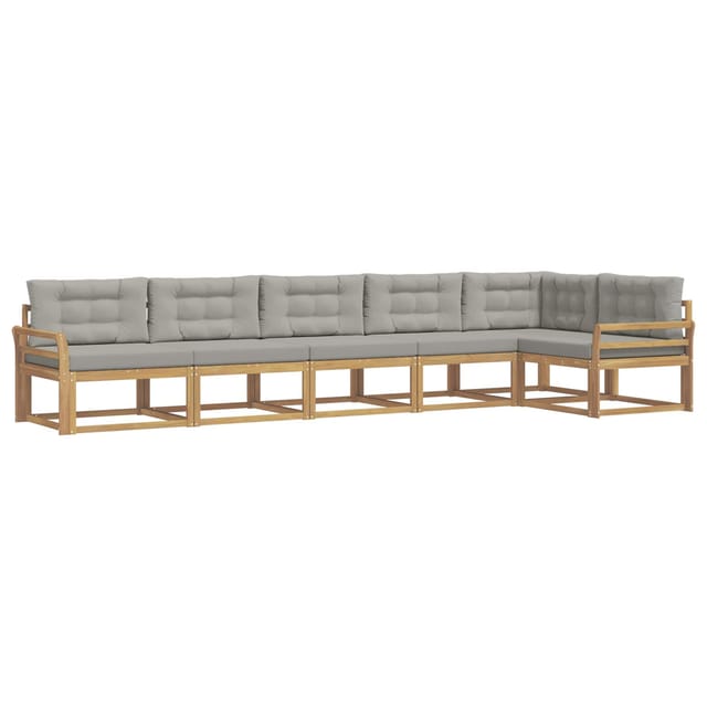 vidaXL Outdoor-Sofagarnitur 4-Tlg Weiß und Hellgrau Polyester 3386515