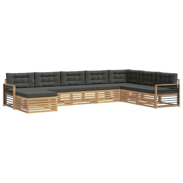 vidaXL Outdoor-Sofagarnitur mit Kissen 8-Tlg Weiß und Anthrazit 3390977