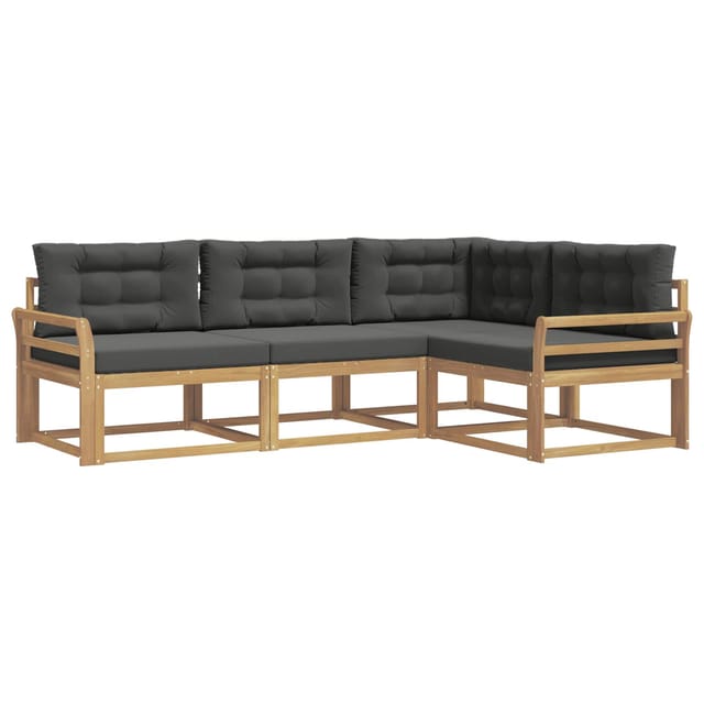 vidaXL Outdoor-Sofagarnitur 3-Tlg Weiß und Anthrazit Polyester 3386376