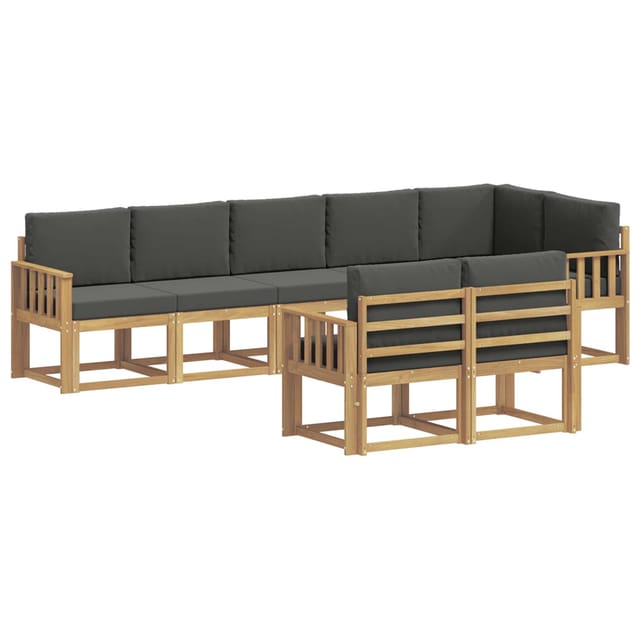 vidaXL Outdoor-Sofagarnitur 8-Tlg Weiß und Anthrazit Polyester 3387801
