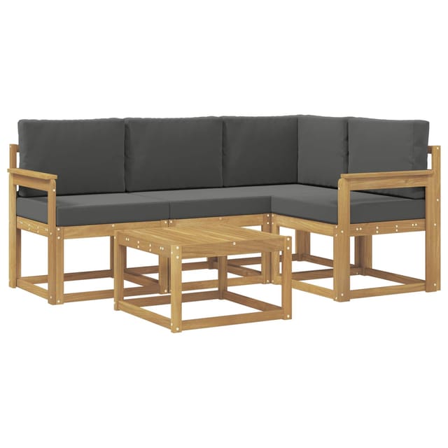 vidaXL Outdoor-Sofagarnitur mit Kissen 5-Tlg Weiß und Anthrazit 3387586