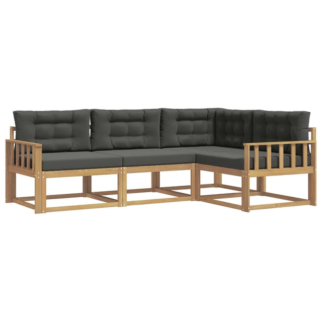 vidaXL Outdoor-Sofagarnitur 3-Tlg Weiß und Anthrazit Polyester 3386371