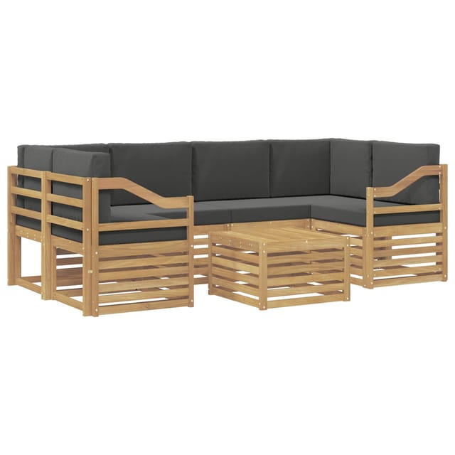 vidaXL Outdoor-Sofagarnitur 7-Tlg Weiß und Anthrazit Polyester 3391492