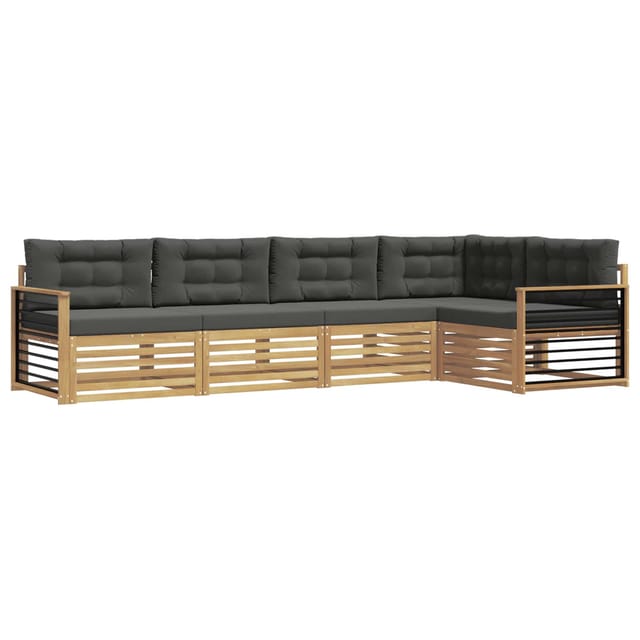 vidaXL Outdoor-Sofagarnitur 6-Tlg Weiß und Anthrazit Polyester 3390497