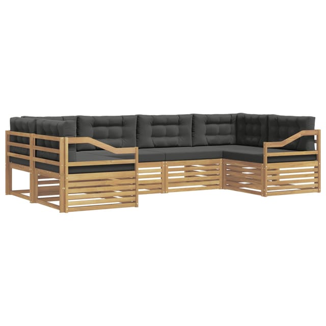 vidaXL Outdoor-Sofagarnitur 6-Tlg Weiß und Anthrazit Polyester 3391062